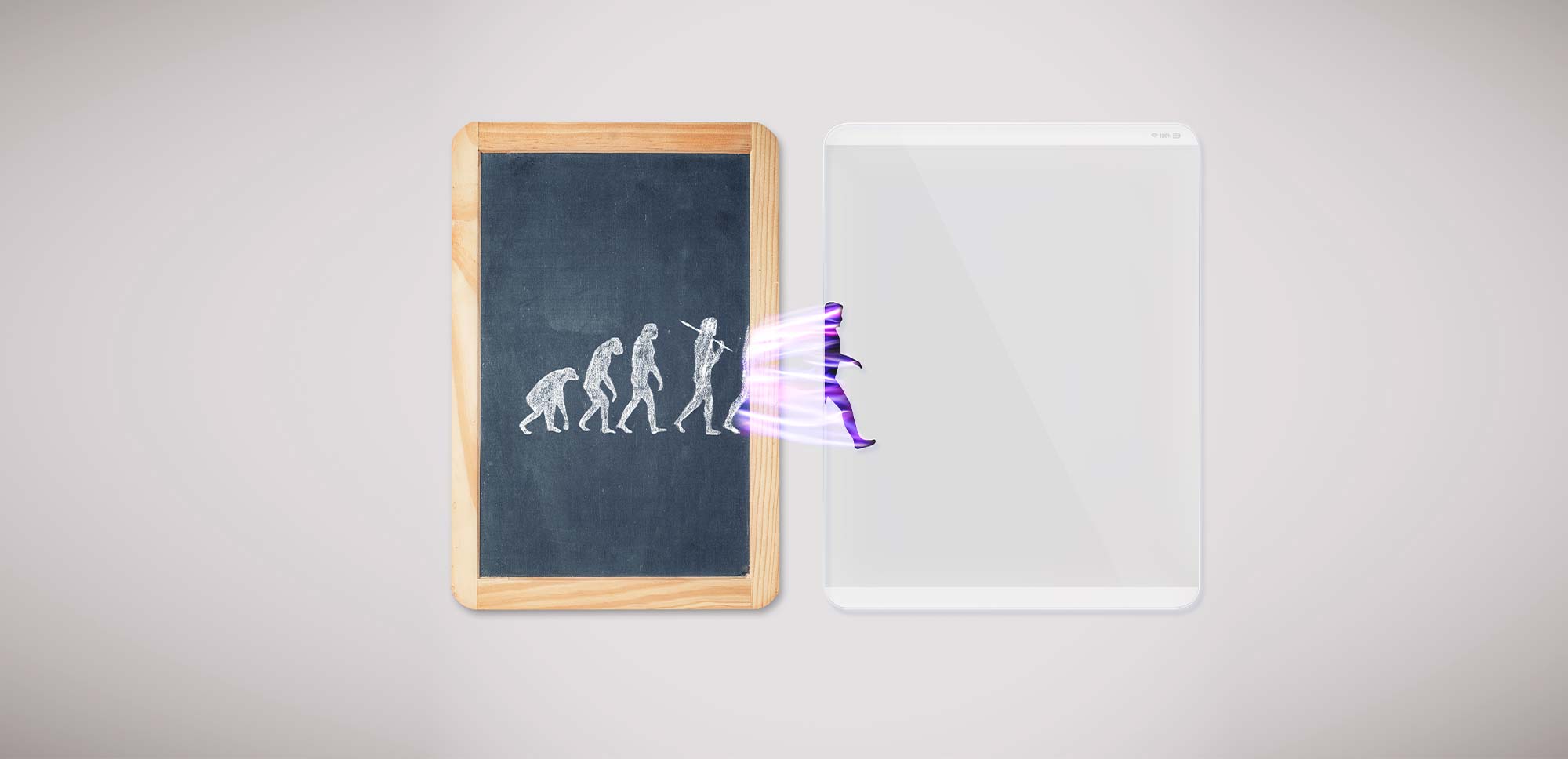 pizarra evolucion humana tablet digital nuevos espacios trabajo