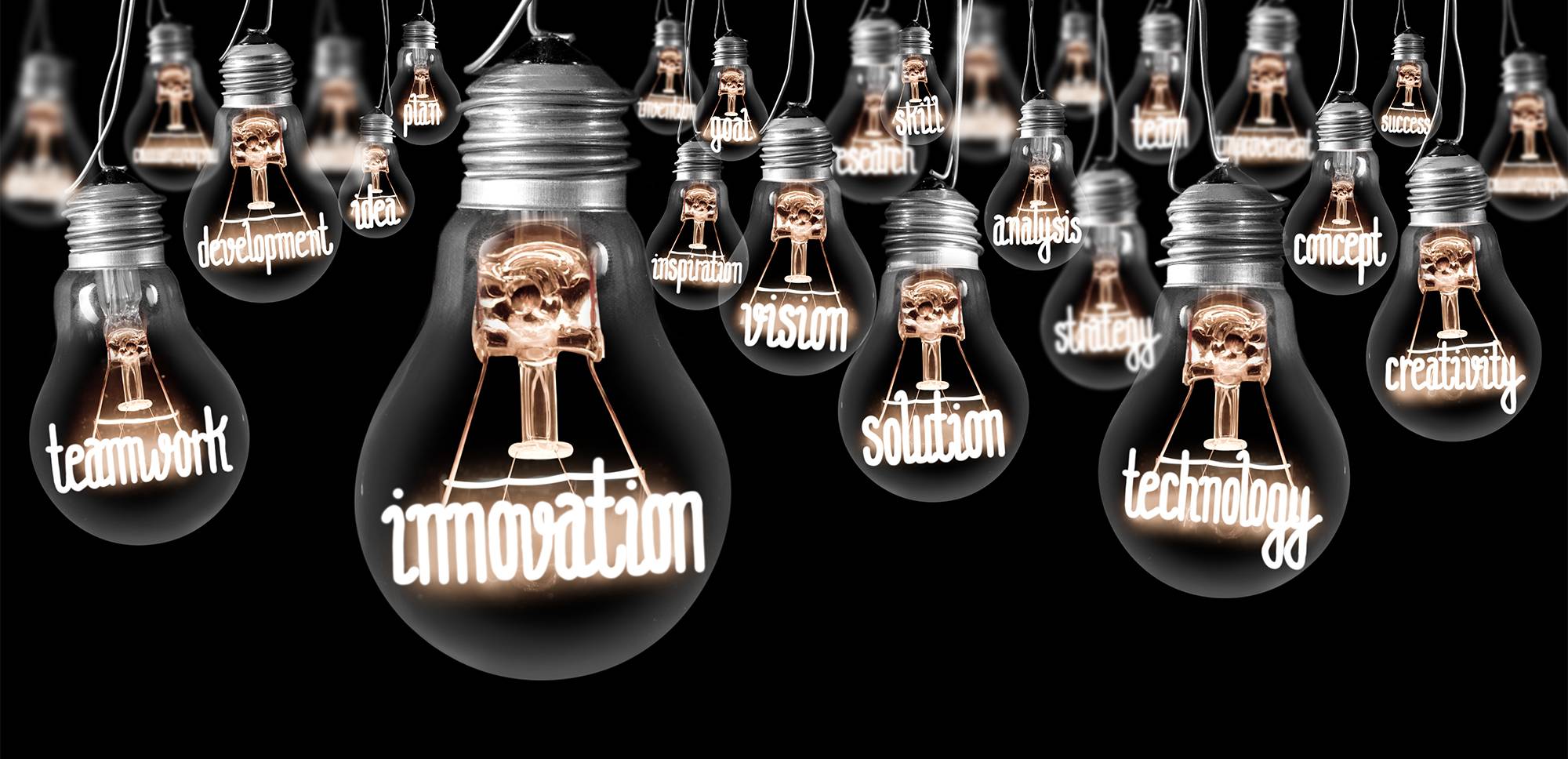 bombillas con palabras dentro luz innovacion concepto cultura empresa