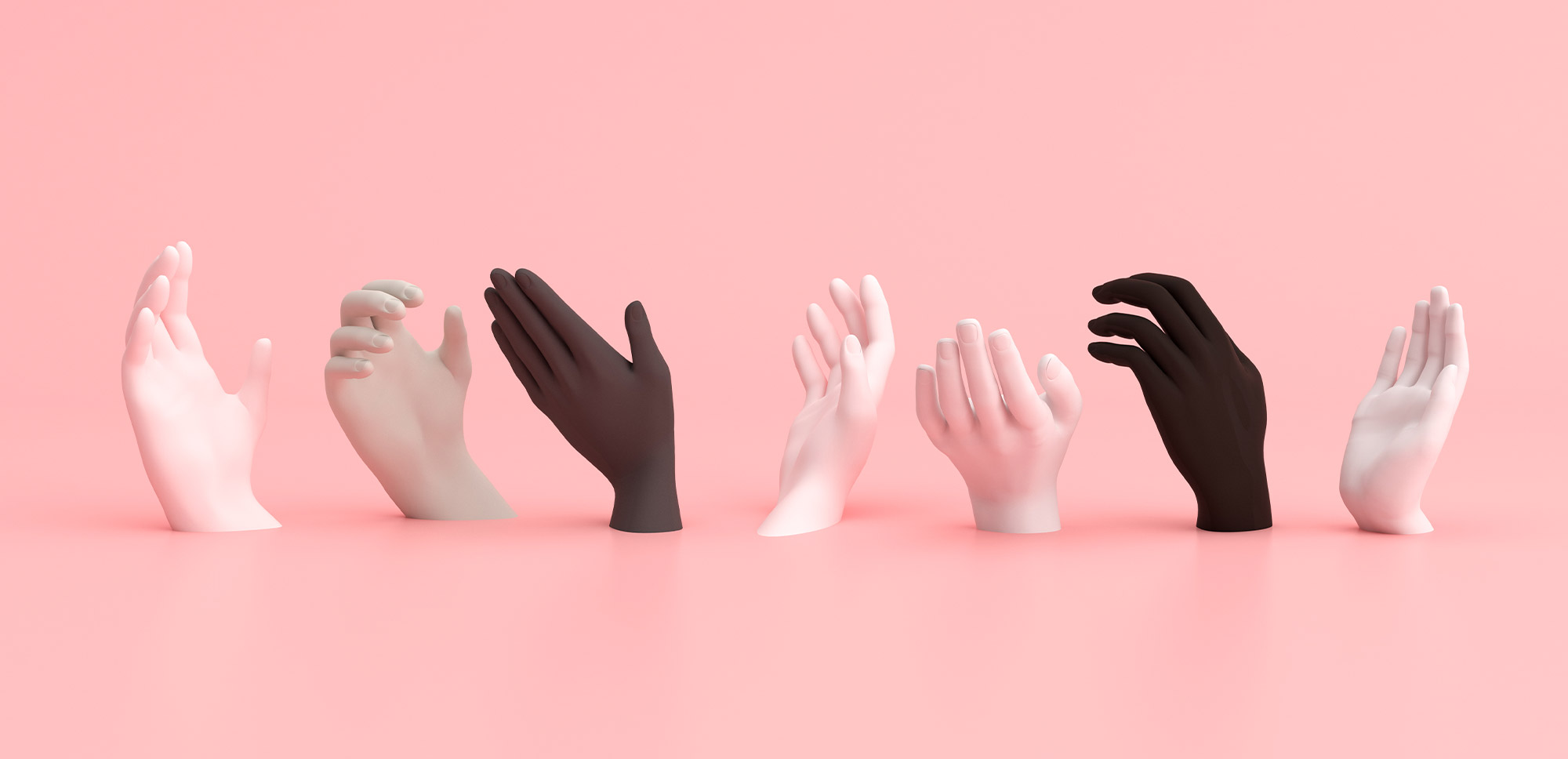 manos colores raza blanca negra marron rosa interseccionalidad