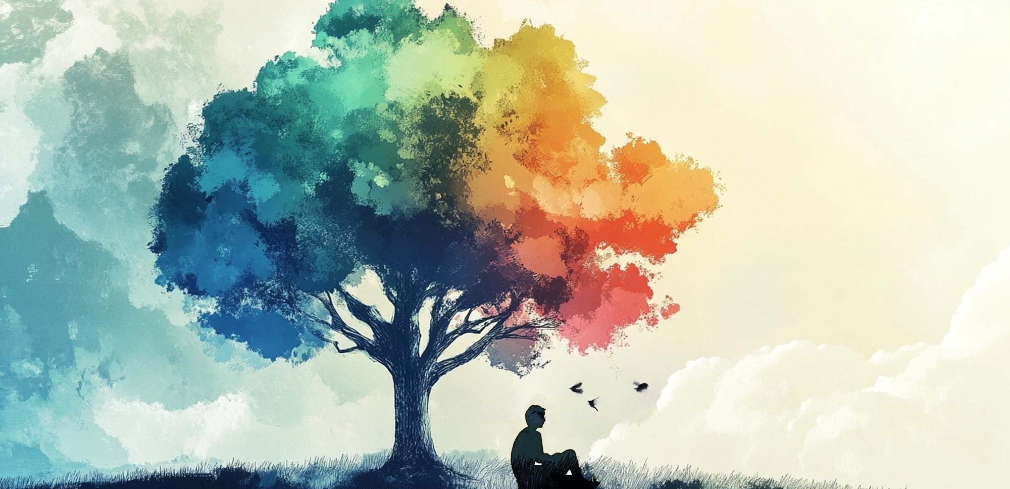 ilustracion acuarela arboles
